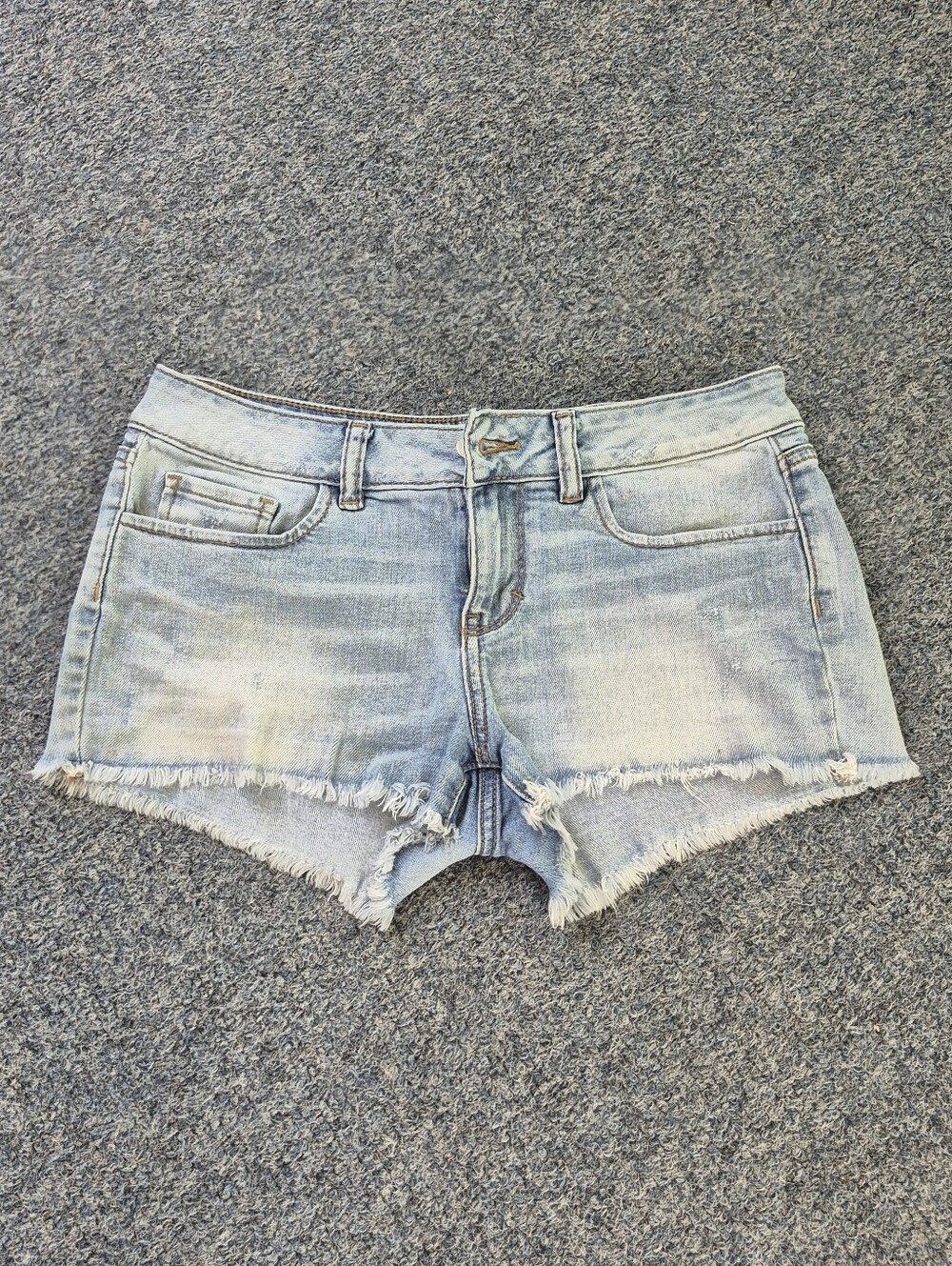 PINK Victoria's Secret Blue Jean Shorts Distressed Frayed Hem-4